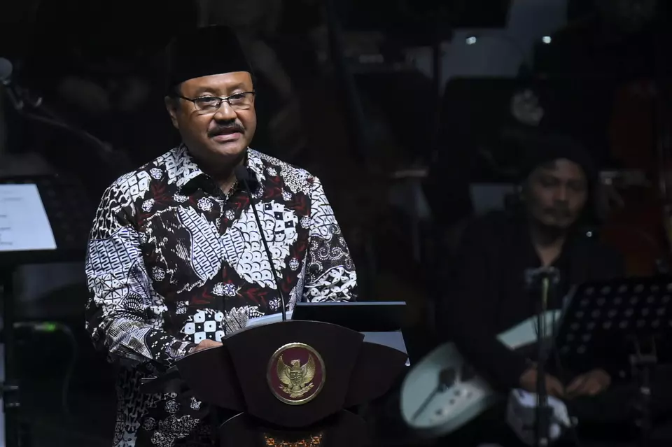 FILE - Social Affairs Minister Saifullah Yusuf delivers a speech at Ismail Marzuki Park in Jakarta, Tuesday, Dec. 3, 2024. (Antara Photo/Muhammad Ramdan)