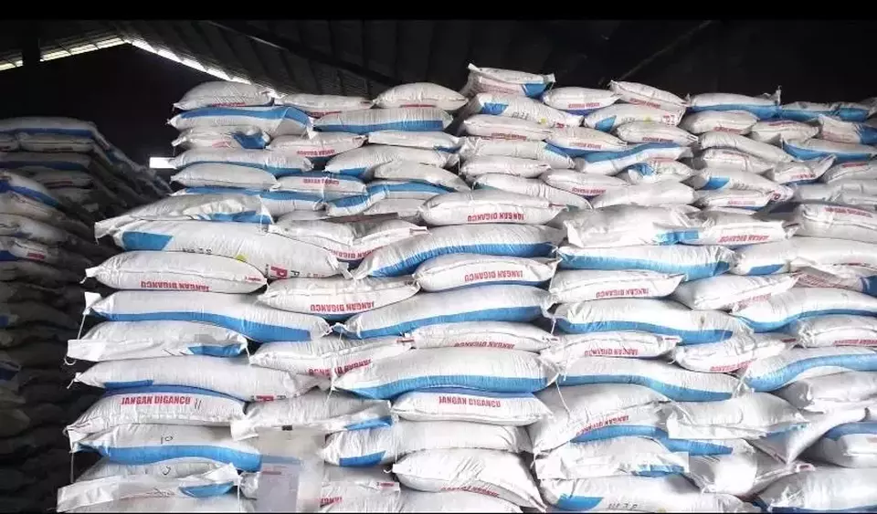 Sacks of subsidized fertilizers that Pupuk Indonesia distributes to the country's farmers. (Photo Courtesy of Pupuk Indonesia)