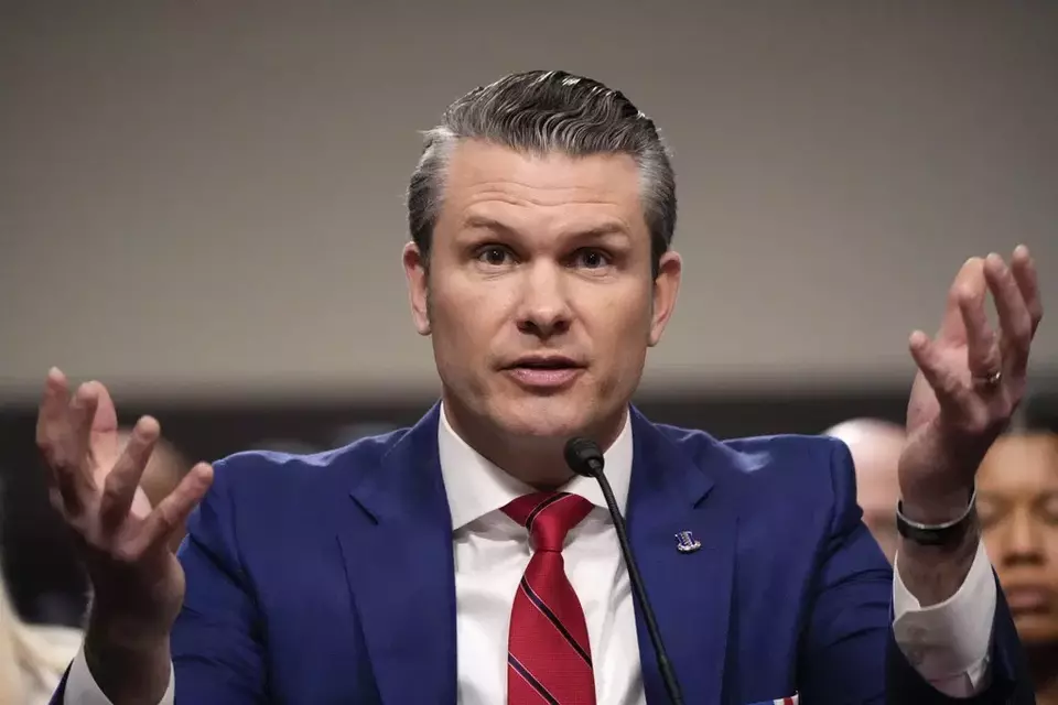 Pete Hegseth, President-elect Donald Trump s choice to be Defense secretary, appears before the Senate Armed Services Committee for his confirmation hearing, at the Capitol in Washington, Tuesday, Jan. 14, 2025. (AP Photo/Alex Brandon)