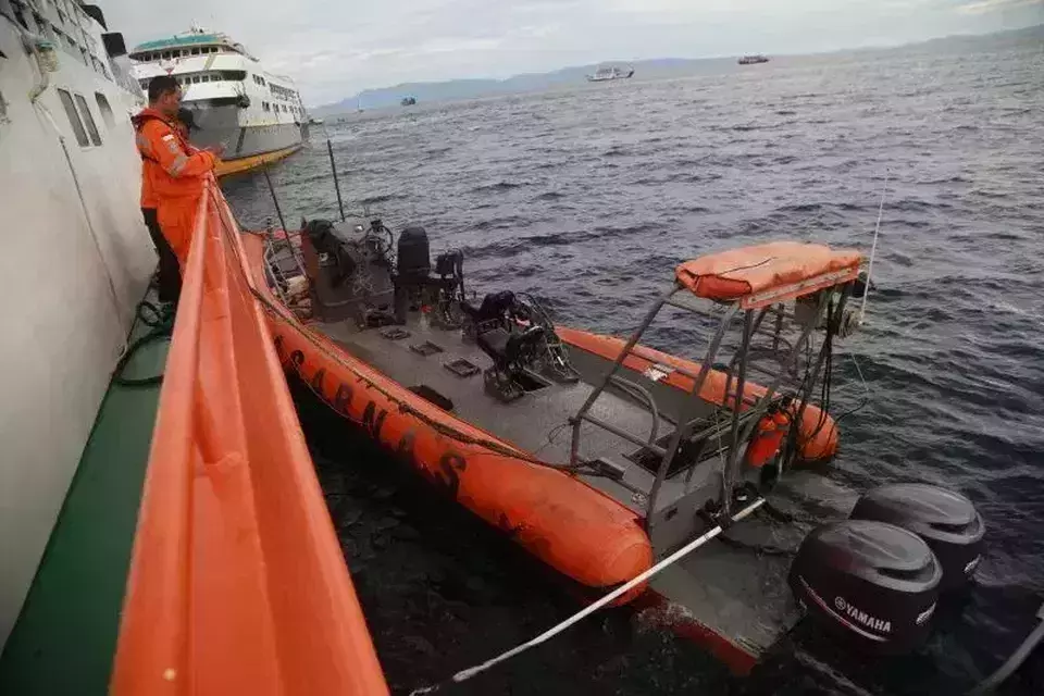 The RIB 04 speedboat owned by the National SAR Agency in Ternate is shown prior to the explosion incident on February 2, 2025. (ANTARA/Andri)