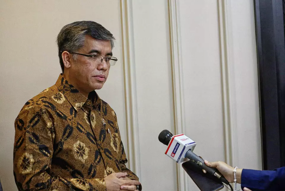 Manpower Minister Yassierli speaks to B-Universe at his office in Jakarta, Thursday, Feb. 13, 2025. (Joanito De Saojoao)