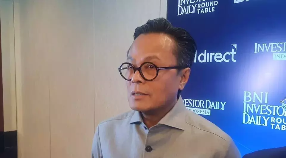 Danantara Chief Operating Officer (COO) Dony Oskaria speaks on the sidelines of the BNI Investor Daily Roundtable in Jakarta, Thursday, Feb. 27, 2025. (Beritasatu.com/Muhammad Farhan)