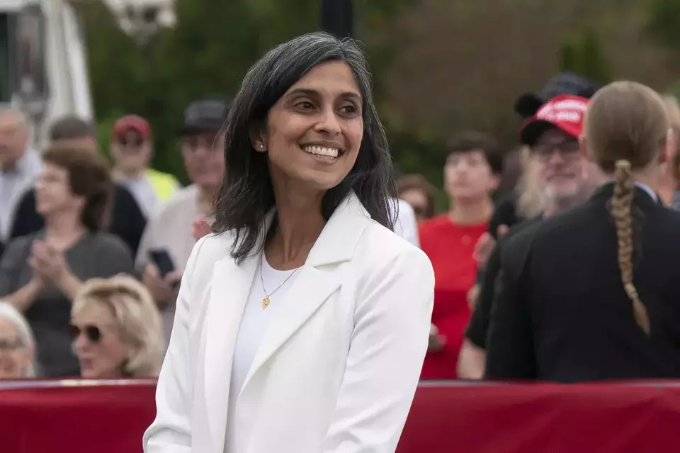 FILE - Usha Vance attends a campaign rally, Nov. 1, 2024, in Selma, North Carolina. (AP Photo/Allison Joyce, File)