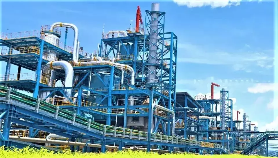 This undated photo taken from the Huayou Indonesia website shows the company's nickel processing facility at the Weda Bay Industrial Park in Halmahera, North Maluku.