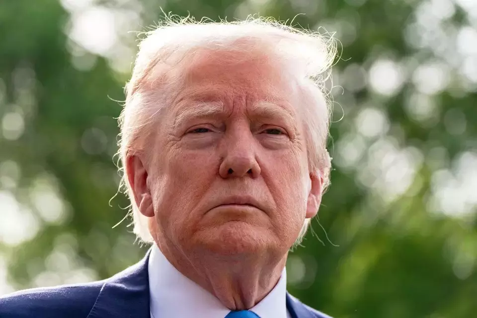 US President Donald Trump speaks with reporters at the South Lawn of the White House, Friday, April 25, 2025, in Washington. (AP Photo/Alex Brandon)