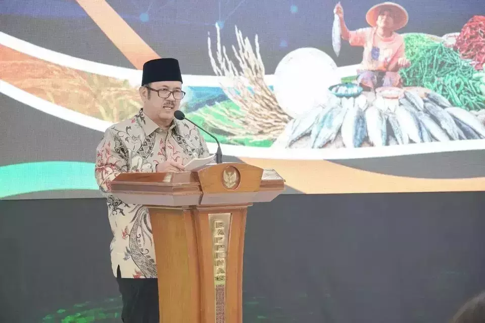 Rachmat Pambudy, head of the National Development Planning Agency (Bappenas), delivers a speech during a discussion at his office in Jakarta, Monday, May 5, 2025. (B-Universe Photo/Alfida Rizky Febrianna)