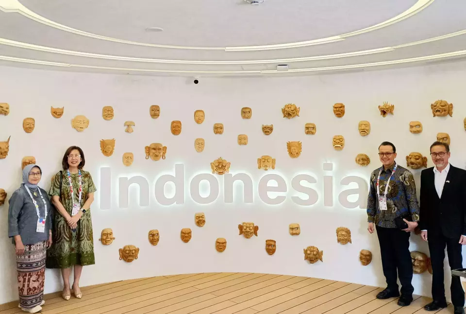 Astra executives pose for a photo at the Indonesian pavilion of the World Expo 2025 in Osaka, Japan, Tuesday, May 27, 2025. (Handout)