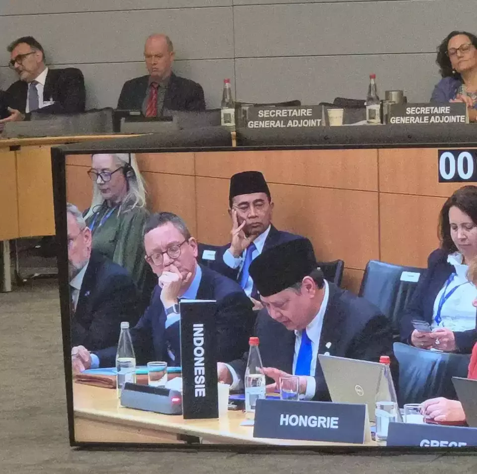 Senior minister Airlangga Hartarto attends the OECD Council's ministerial meeting in Paris on June 4, 2025. (Photo Courtesy of Coordinating Ministry for Economic Affairs)