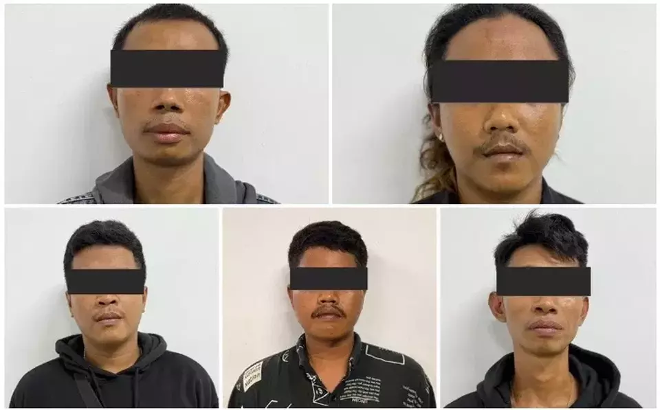 The montage photo released by the Malaysian Police shows Indonesian citizens suspected of murdering a countryman in Malaysia. (Photo courtesy of Bernama)