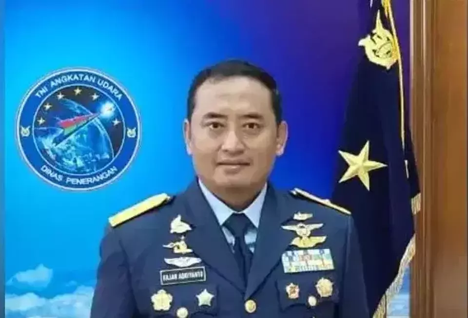 This undated photo provided by the Indonesian Air Force shows Air Commodore Fajar Adriyanto. The officer died in an ultralight plane crash in Bogor, West Java, Sunday, Aug. 3, 2025.