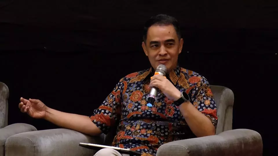Juli Budi Winantya, director of Bank Indonesia's Economic and Monetary Policy Department, speaks at a media briefing in Yogyakarta on Aug. 22, 2025. (Beritasatu.com/Addin Anugrah Siwi)