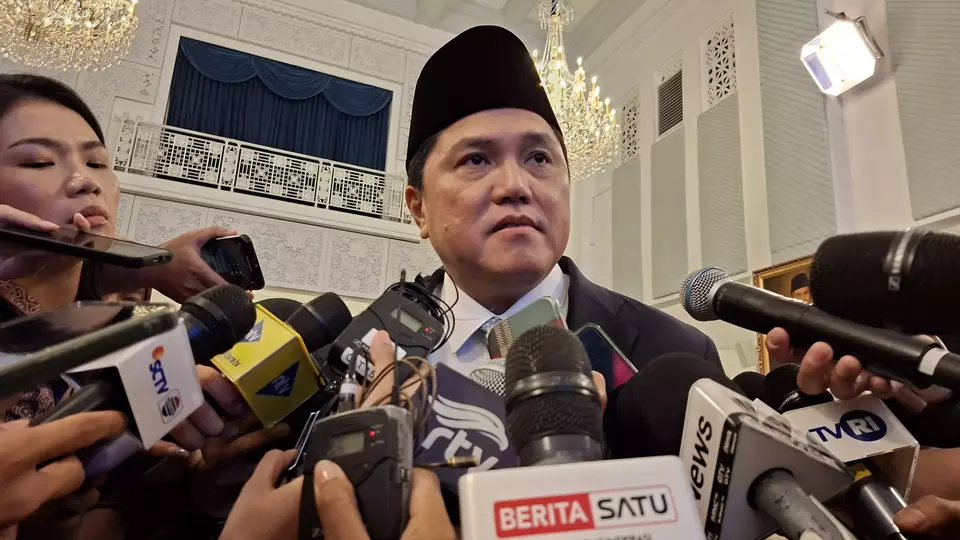 Youth and Sports Minister Erick Thohir speaks after his inauguration at the Presidential Palace in Jakarta, Wednesday, Sept. 17, 2025. (Beritasatu.com/Celvin M. Sipahutar)