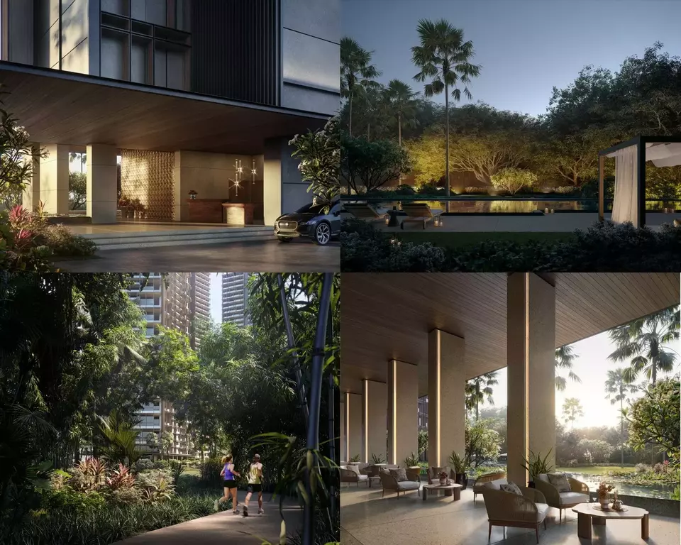 This collage shows pictures of the high-end condominium complex Savyavasa. (Photo Courtesy of Savyavasa)