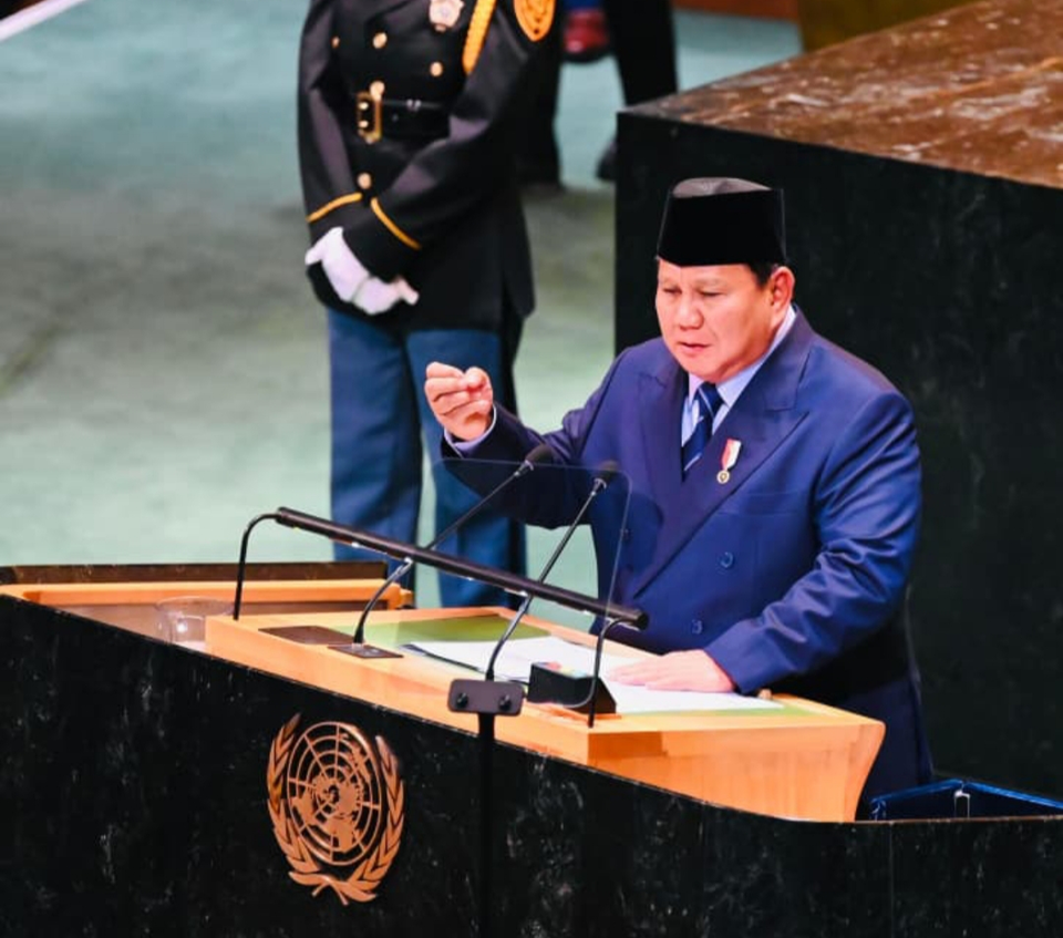 President Prabowo Subianto addresses the UN General Assembly in New York on September 22, 2025. (Photo Courtesy of Presidential Press Bureau)