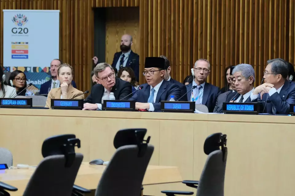 Foreign Minister Sugiono joins a G20 ministerial meeting in New York on September 25, 2025. (Photo Courtesy of Foreign Ministry)