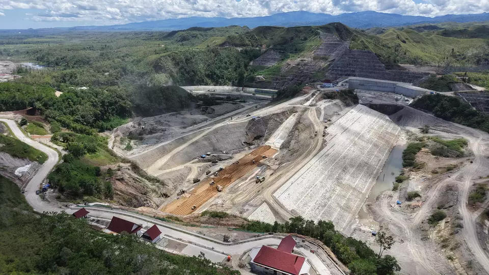 This undated photo shows the Way Apu dam project in Buru, Maluku. (Photo Courtesy of PTPP)