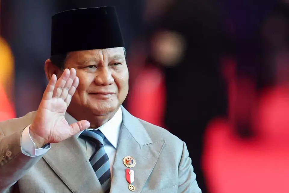 President Prabowo Subianto gestures during the 28th ASEAN Japan Summit, in Kuala Lumpur, Malaysia, Oct. 26, 2025. (Chalinee Thirasupa/Pool Photo via AP)