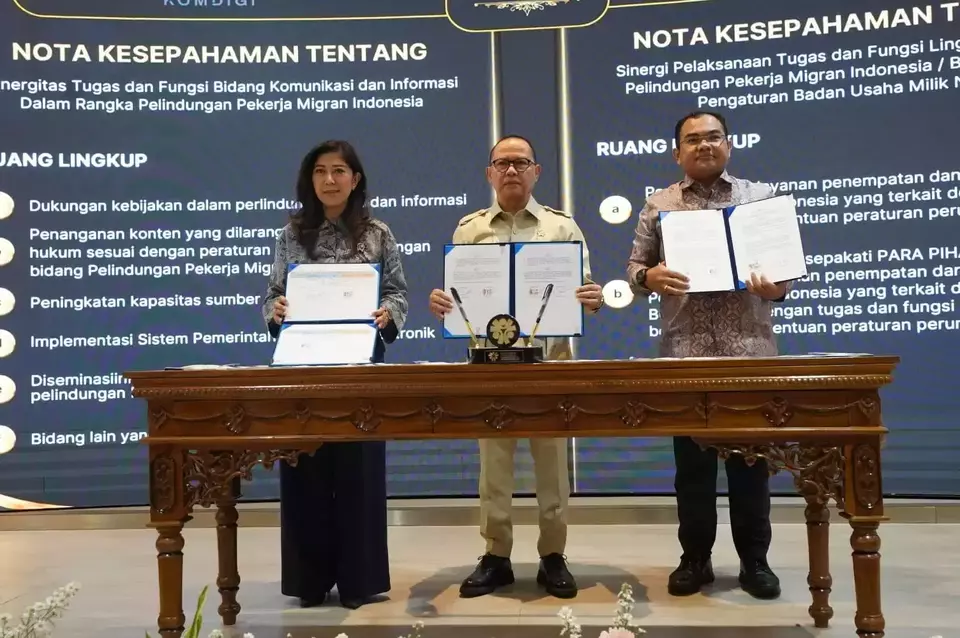 Migrant Worker Protection Ministry signs a series of MoUs in Jakarta on Dec. 15, 2025. (Photo Courtesy of Migrant Worker Protection Ministry)