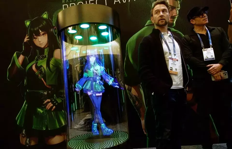 A Razer AI Desk Companion sits on display at the Razer booth during the CES tech show Tuesday, Jan. 6, 2026, in Las Vegas. (AP Photo/Ty ONeill)

