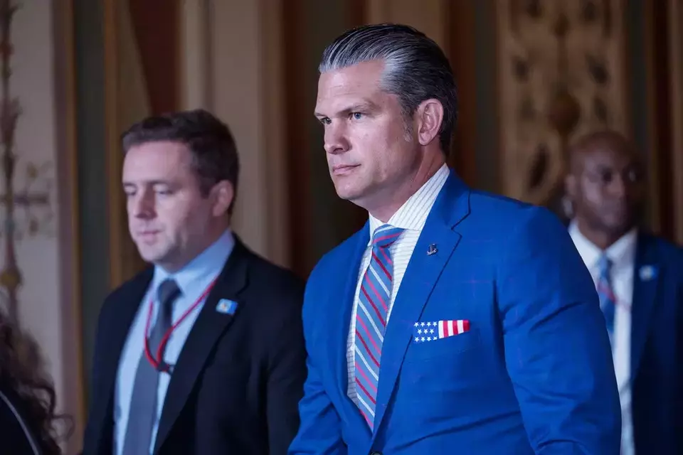 Defense Secretary Pete Hegseth arrives for a classified briefing with senators on the situation in Venezuela, at the Capitol in Washington, Wednesday, Jan. 7, 2026. (AP Photo/J. Scott Applewhite)

