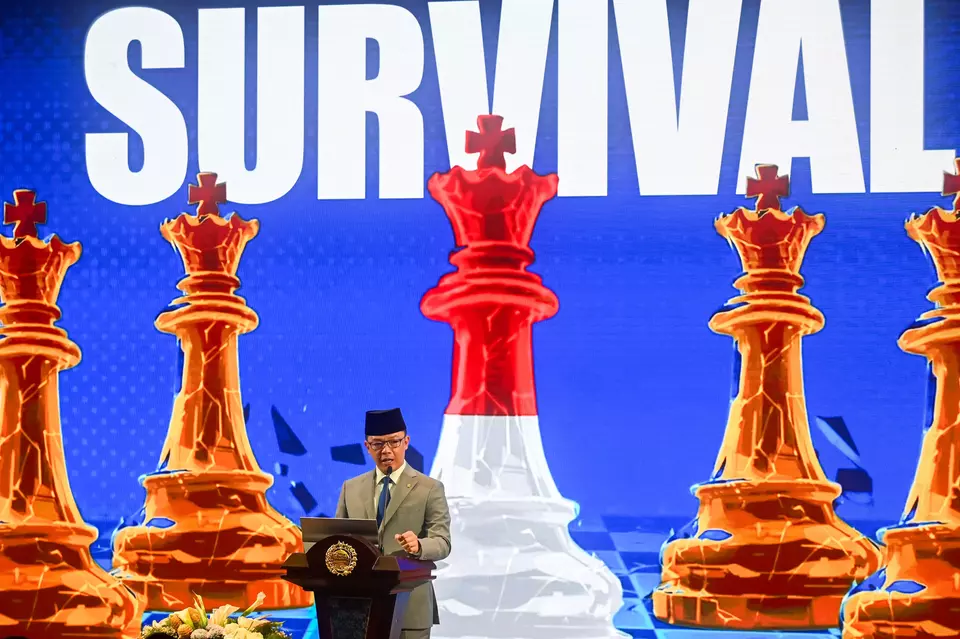 Foreign Minister Sugiono delivers his annual press statement in Jakarta on January 14, 2025. (Antara Photo/Rivan Awal Lingga)