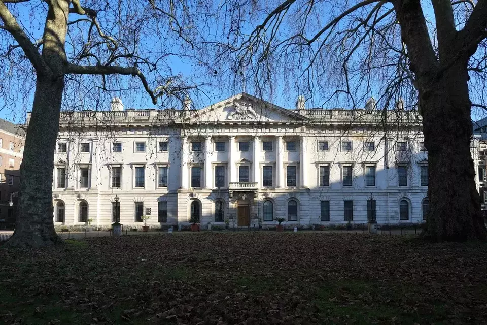 A general view of Royal Mint Court, the planned site for the new London Chinese embassy, near London's financial district, Wednesday, Jan. 14, 2026. (AP Photo/Kin Cheung)