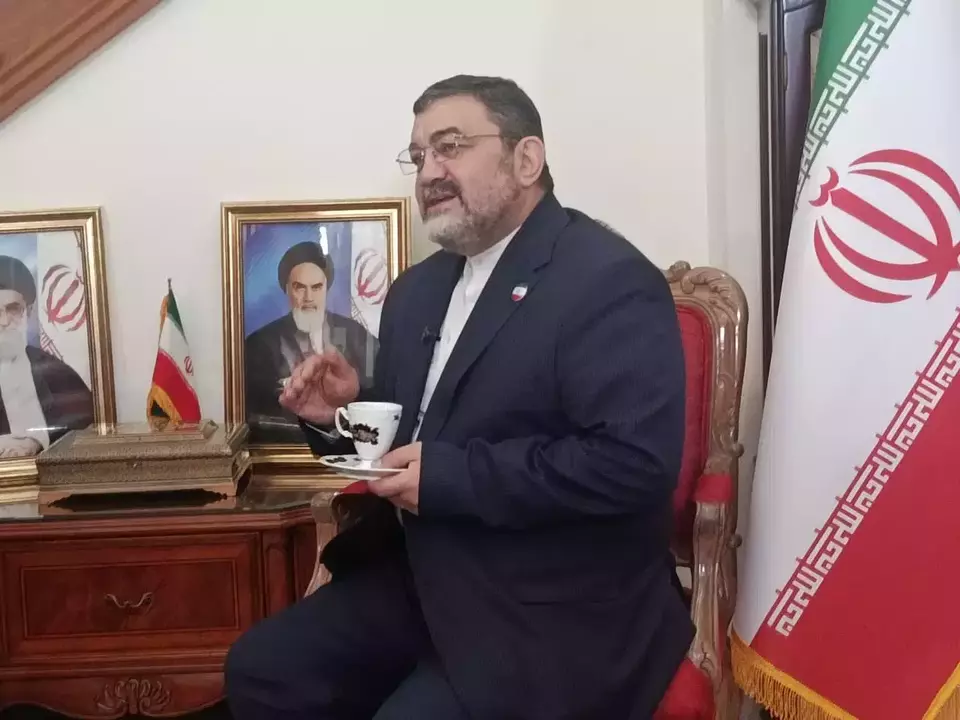 Iranian Ambassador to Indonesia Mohammad Boroujerdi sips tea during an interview with B-Universe in Jakarta on Feb. 4, 2026. (JG Photo/Jayanty Nada Shofa)