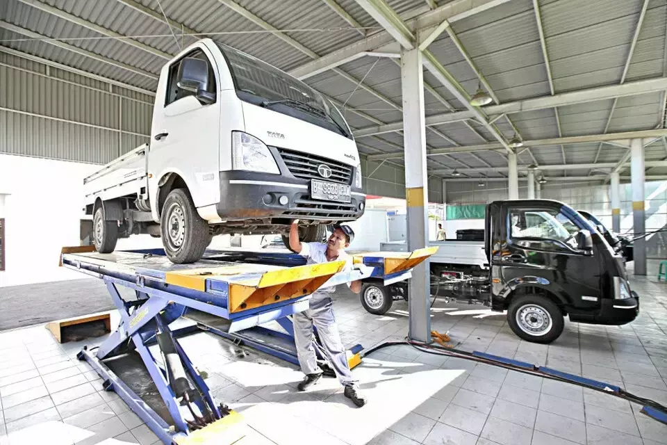 This undated photo shows Tata Motors pickup trucks. (File Photo)