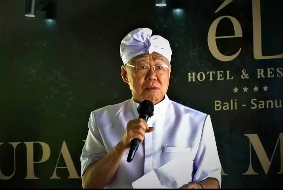 eL Hotel Founder Enggartiasto Lukita speaks during the launch ceremony of the eL Hotel & Resort Bali-Sanur in Denpasar, Bali, on Wednesday, March 4, 2026. (B-Universe Photo/Sopian Hadi)