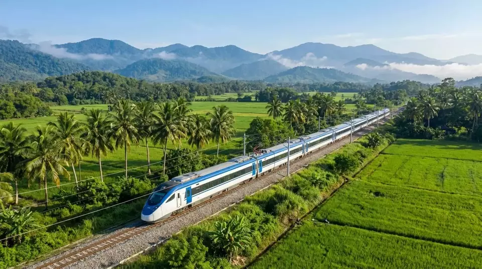 A photo illustration of the East Coast Rail Link. (Photo Courtesy of ECRL Malaysia) 