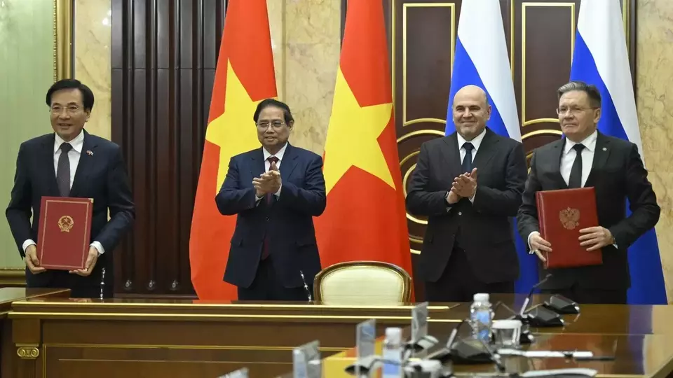 Russia and Vietnam ink a nuclear power cooperation on March 23, 2026. The deal is one of the highlights of Vietnamese Prime Minister Pham Minh Chinh's visit to Moscow. (Photo Courtesy of Rosatom)