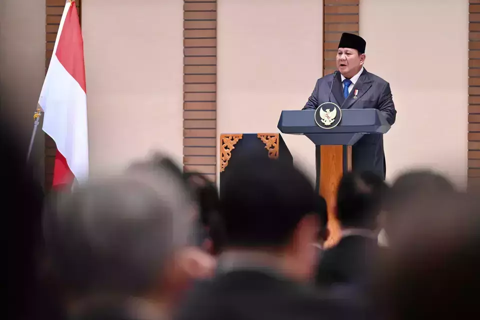 Prabowo Subianto attends the Indonesia-Japan Business Forum at the Imperial Hotel Tokyo on Monday, March 30, 2026. (Photo: BPMI Setpres/Laily Rachev)