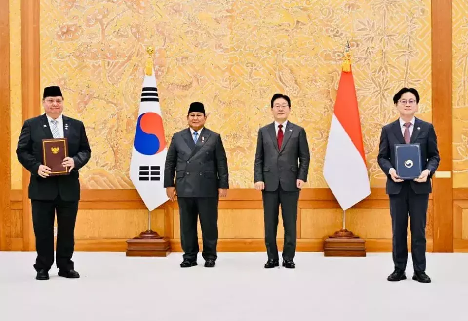 South Korean President Lee Jae Myung hosts his Indonesian counterpart Prabowo Subianto at the Blue House on April 1, 2026. (Photo Courtesy of President Jae Myung hosts his Indonesian counterpart Prabowo Subianto at the Blue House on April 1, 2026. (Photo Courtesy of Coordinating Ministry of Economic Affairs)