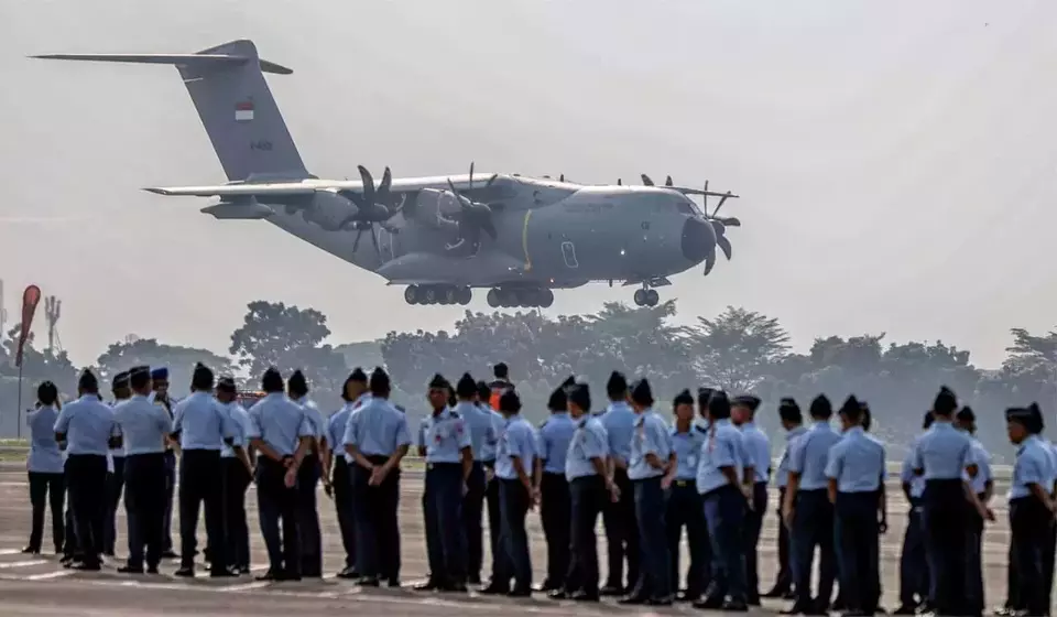 Airbus A400M lands in Halim Perdanakusuma Air Force base in East Jakarta on November 3, 2025. (B-Universe Photo/Joanito de Saojao)