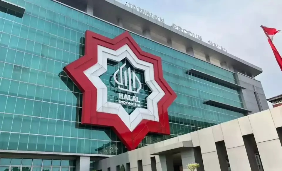 Halal Indonesia logo is displayed at the headquarters of the Indonesian Halal Product Assurance Agency (BPJPH) in Jakarta. (Photo Courtesy of BPJPH)